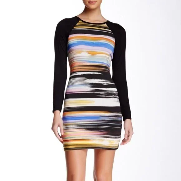 Trina Trunk Montecito Long Sleeve Bodycon Dress Size Large - Picture 1 of 5